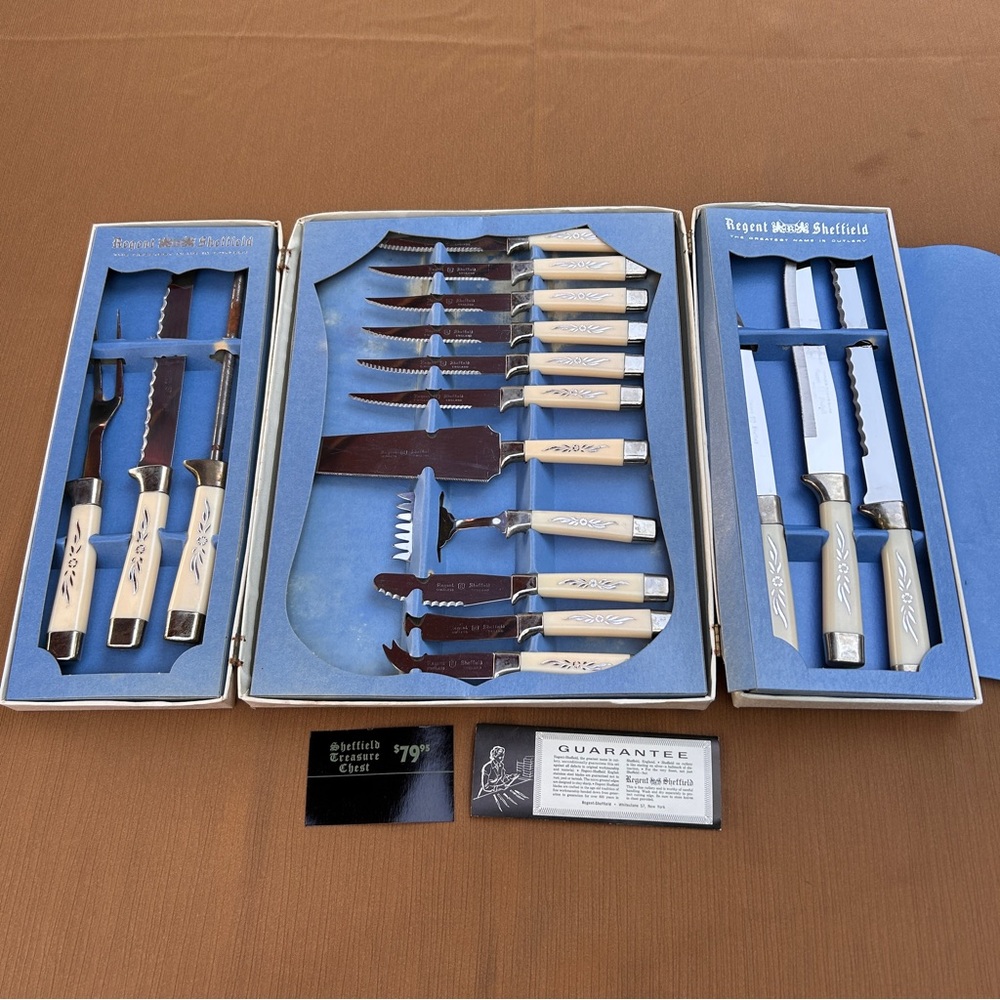 Vintage Regent Sheffield English Cutlery Set 17 Treasure Chest